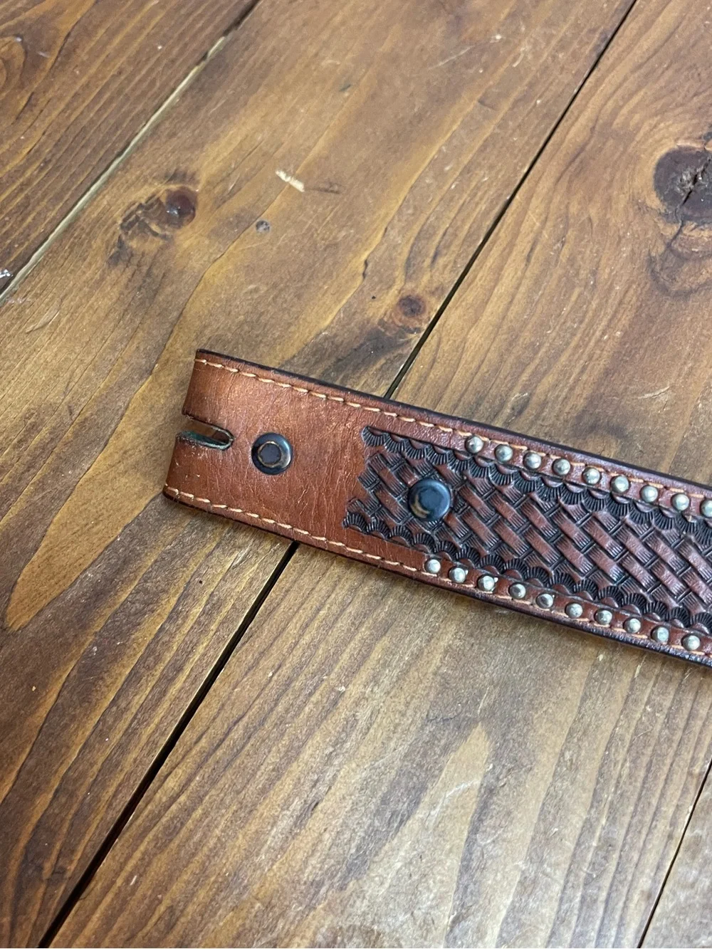 Ranger belt co kids leather and calf hair western belt no buckle size 20